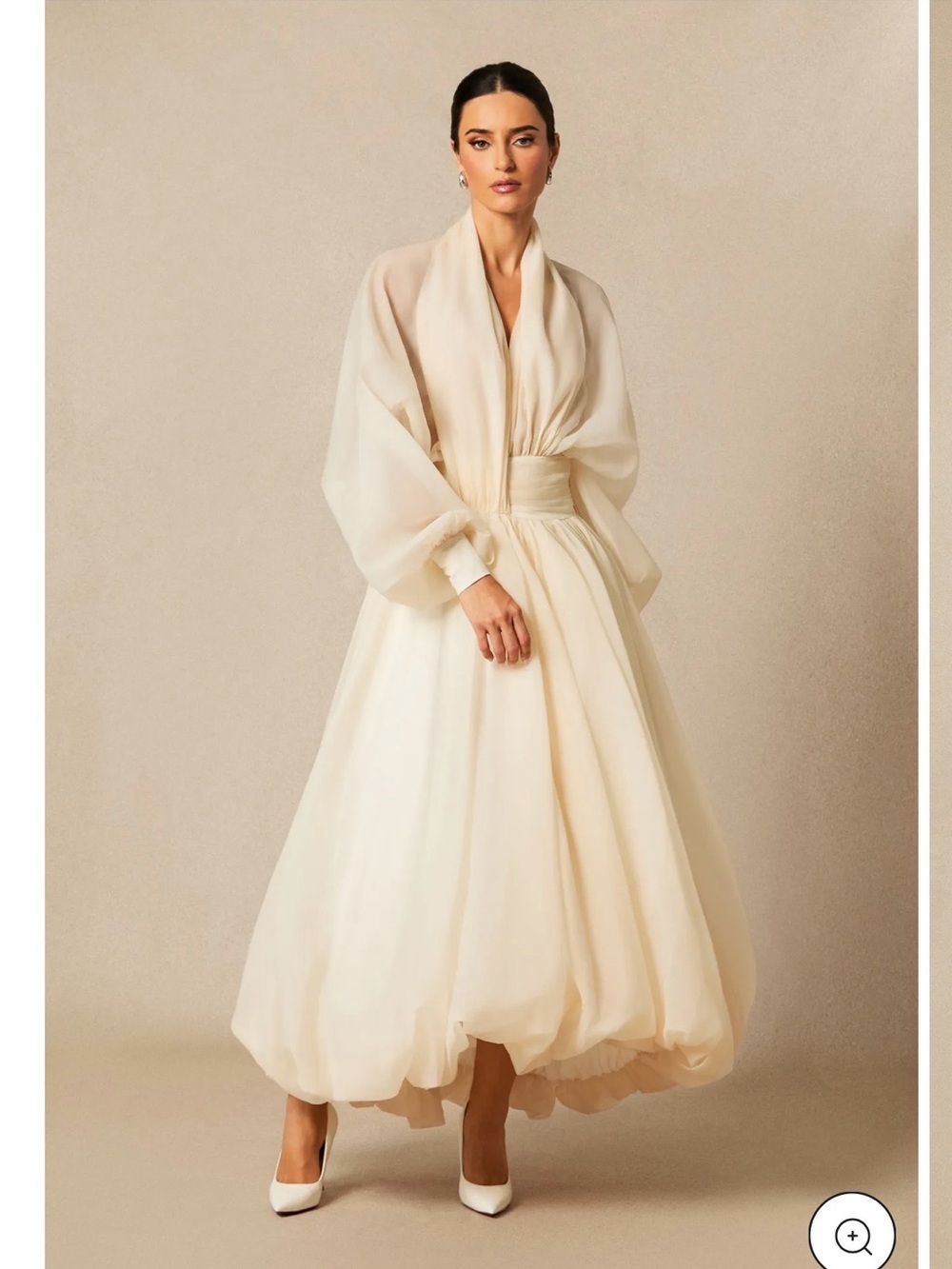 Timeless Cream Balloon-Skirt Wedding Dress